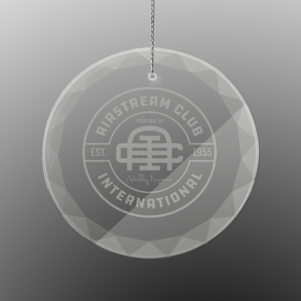 Custom Design - Engraved Glass Ornament - Round (Front)