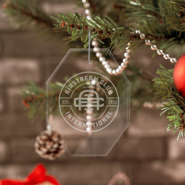 Custom Design - Engraved Glass Ornaments - Octagon (Lifestyle)