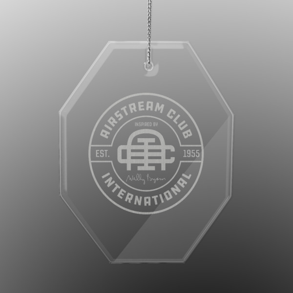 Custom Design - Engraved Glass Ornaments - Octagon