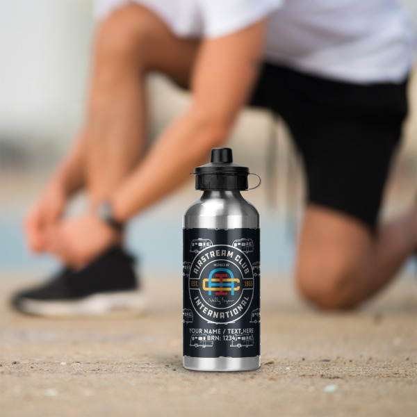 Custom Design - Aluminum Water Bottle - Silver LIFESTYLE