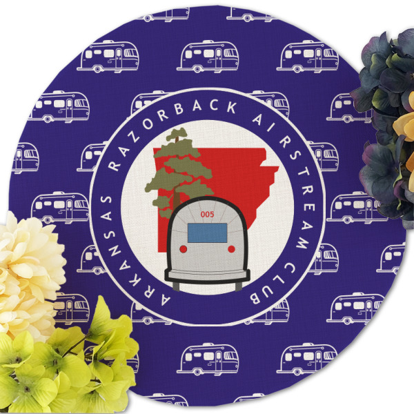 Custom Design - Round Linen Placemats - Front (w flowers)