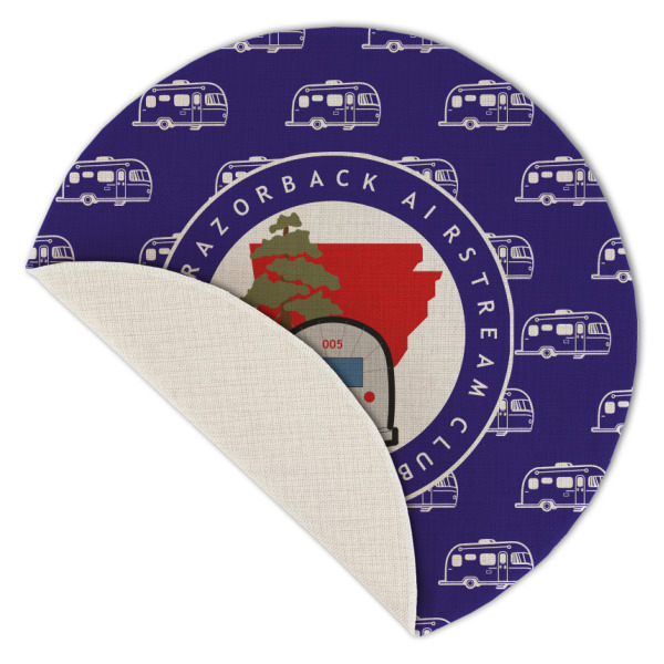 Custom Design - Round Linen Placemats - Front (folded corner single sided)