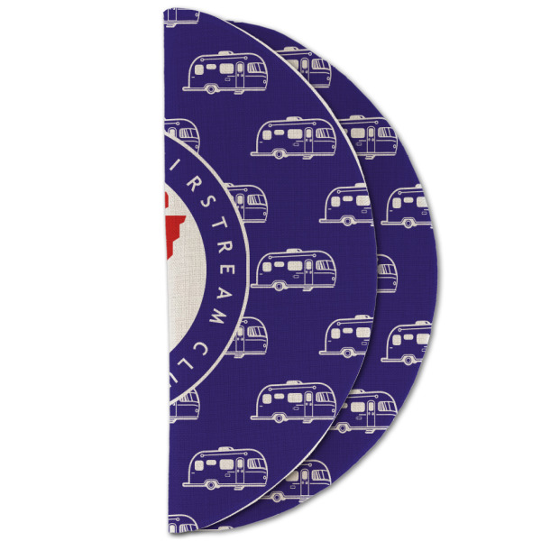 Custom Design - Round Linen Placemats - HALF FOLDED (double sided)