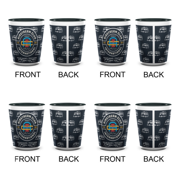 Custom Design - Ceramic Shot Glasses - Two Tone - Set of 4 - Front & Back