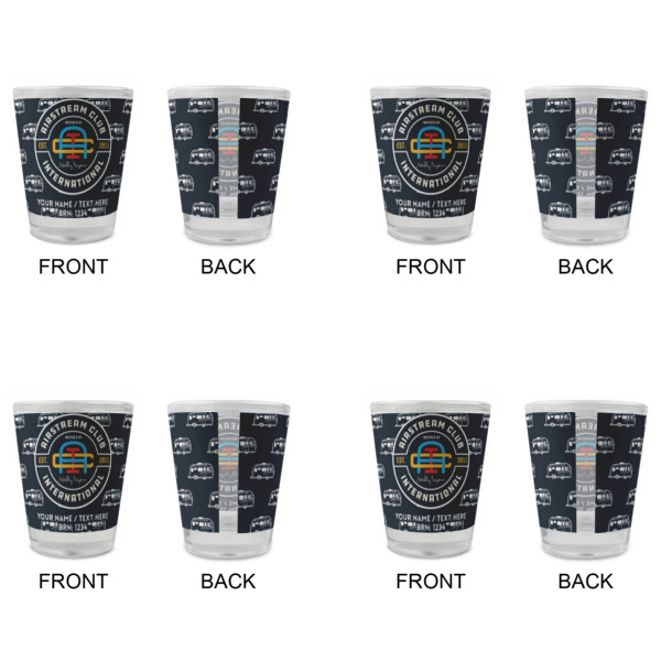 Custom Design - Glass Shot Glass - Standard - Set of 4 - Front & Back