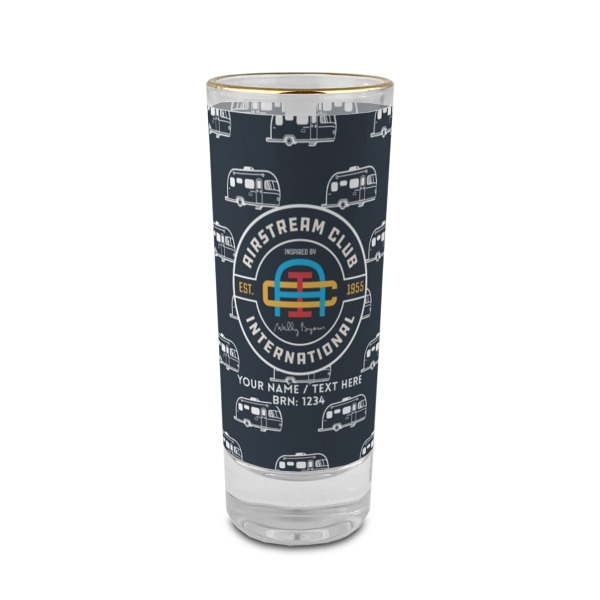 Custom Design Your Own 2 oz Shot Glass - Glass with Gold Rim