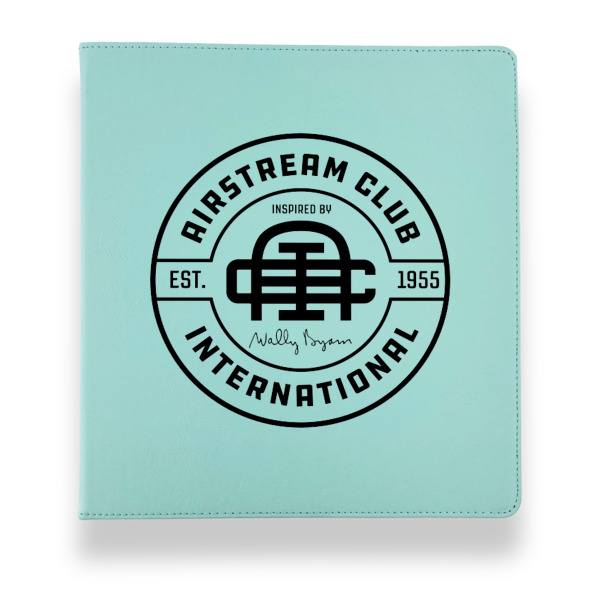 Custom Design - Leather Binders - 1" - Teal - Front View
