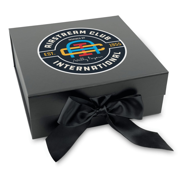 Custom Design - Gift Boxes with Magnetic Lid - Black - Front (angle)