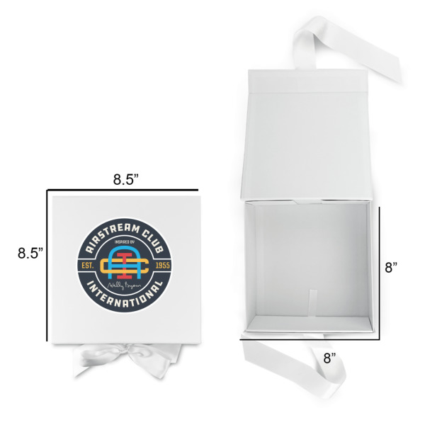 Custom Design - Gift Boxes with Magnetic Lid - White - Open & Closed