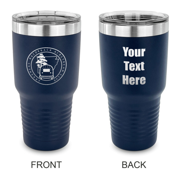 Custom Design Your Own 30 oz Stainless Steel Tumbler - Navy - Double-Sided