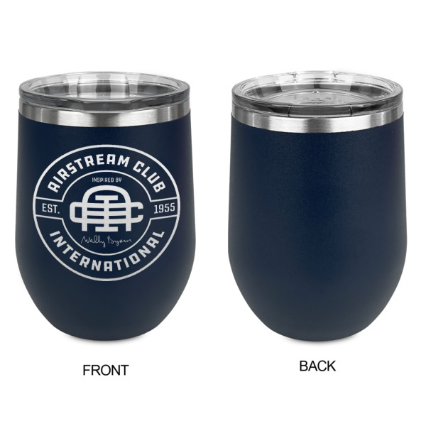 Custom Design - Stainless Wine Tumblers - Navy - Single Sided - Approval
