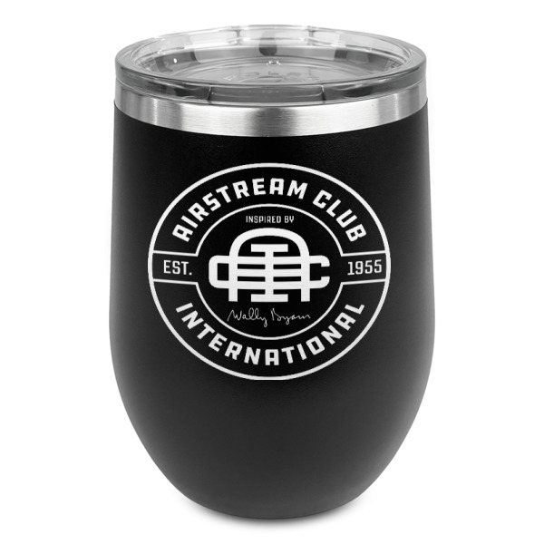 Custom Design Your Own Stemless Stainless Steel Wine Tumbler - Black - Double-Sided