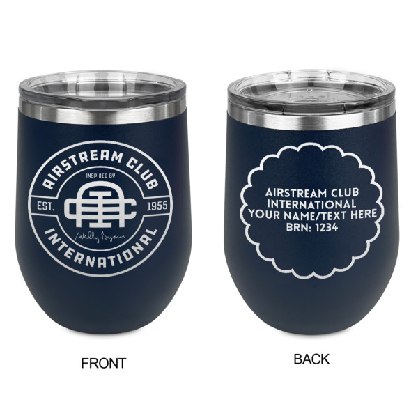 Custom Design - Stainless Wine Tumblers - Navy - Double Sided - Approval
