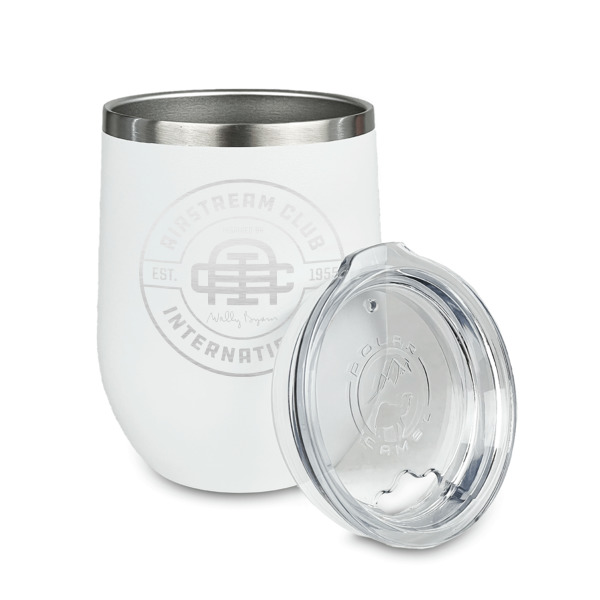 Custom Design - Stainless Wine Tumblers - White - Double Sided - Alt View