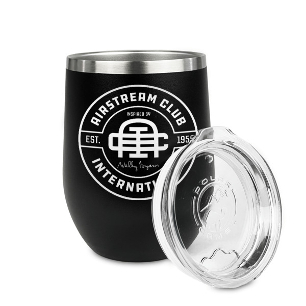Custom Design - Stainless Wine Tumblers - Black - Double Sided - Alt View