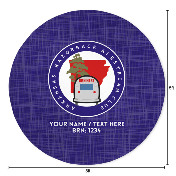 Custom Design - Round 5ft Indoor Rug - Dimensions