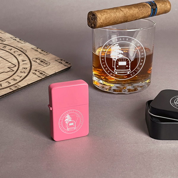 Custom Design - Windproof Lighters - Pink - In Context