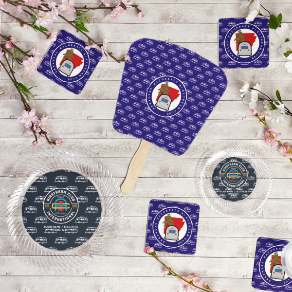 Custom Design - Party Supplies Combination Image - All items - Plates, Coasters, Fans