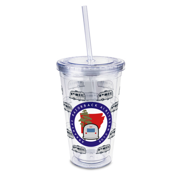 Custom Design Your Own 16 oz Double Wall Acrylic Tumbler with Lid & Straw - Full Print
