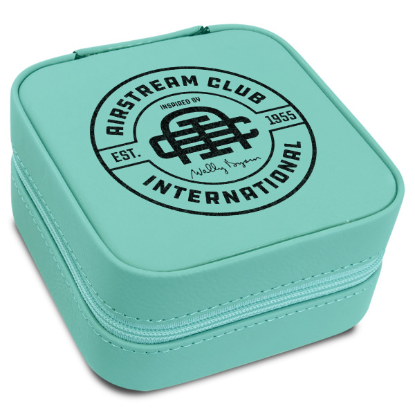 Custom Design Your Own Travel Jewelry Box - Teal Leather