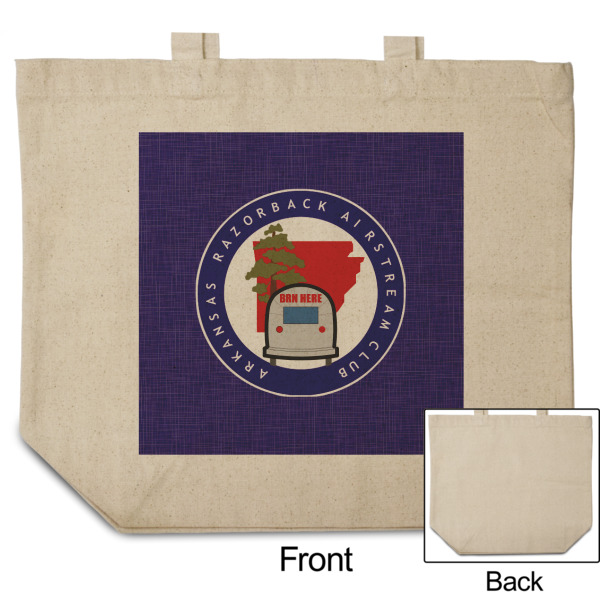 Custom Design - Reusable Cotton Grocery Bag - Front & Back View