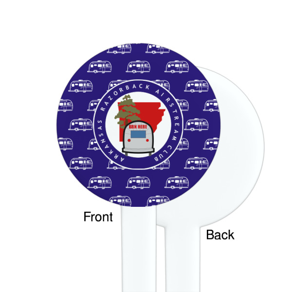Custom Design - White Plastic 7" Stir Stick - Single Sided - Round - Front & Back
