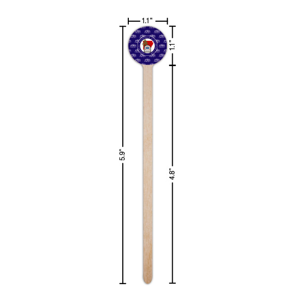 Custom Design - Wooden 6" Stir Stick - Round - Dimensions