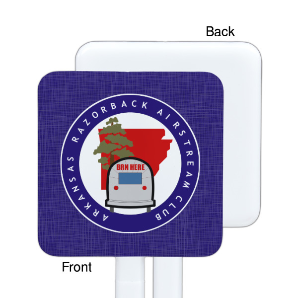 Custom Design - White Plastic Stir Stick - Single Sided - Square - Front & Back