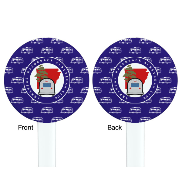 Custom Design - White Plastic 7" Stir Stick - Double Sided - Round - Front & Back