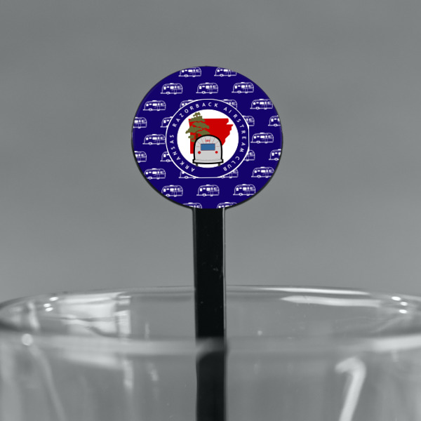 Custom Design - Black Plastic 7" Stir Stick - Round - Main