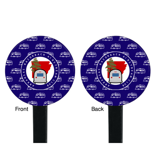 Custom Design - Black Plastic 7" Stir Stick - Double Sided - Round - Front & Back
