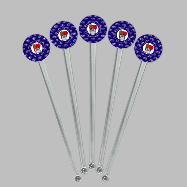Custom Design - Clear Plastic 7" Stir Stick - Round - Fan View