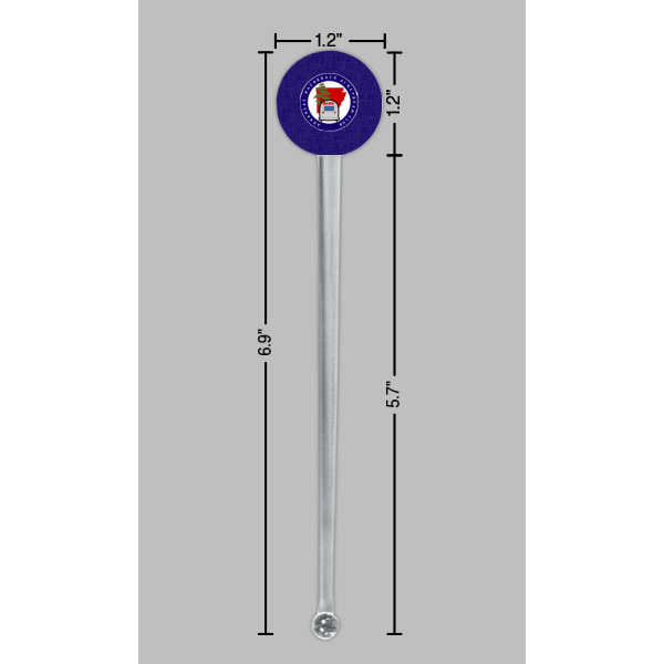 Custom Design - Clear Plastic 7" Stir Stick - Round - Dimensions
