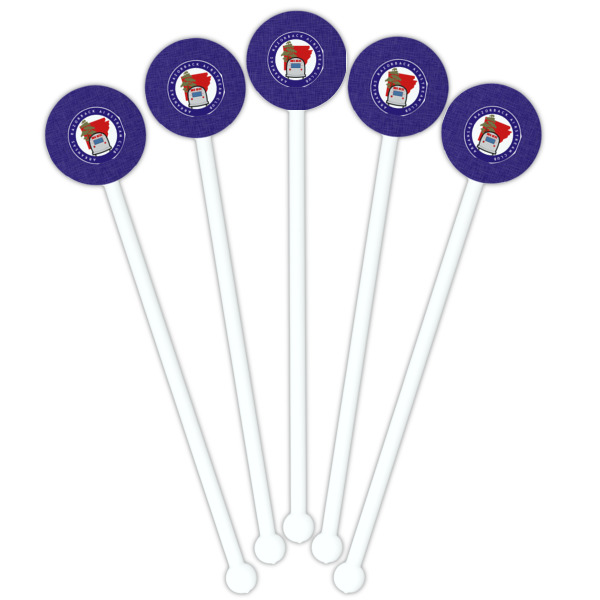 Custom Design - White Plastic 5.5" Stir Stick - Fan View