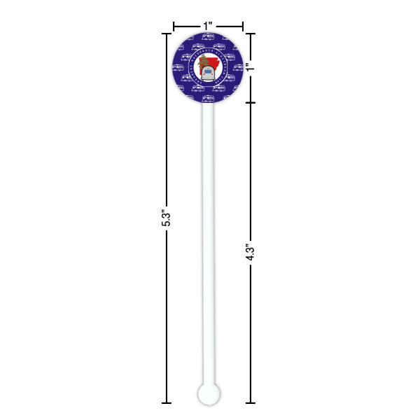 Custom Design - White Plastic 5.5" Stir Stick - Round - Dimensions