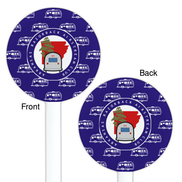Custom Design - White Plastic 5.5" Stir Stick - Double Sided - Round - Front & Back
