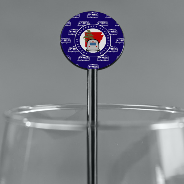 Custom Design - Black Plastic 5.5" Stir Stick - Round - Main