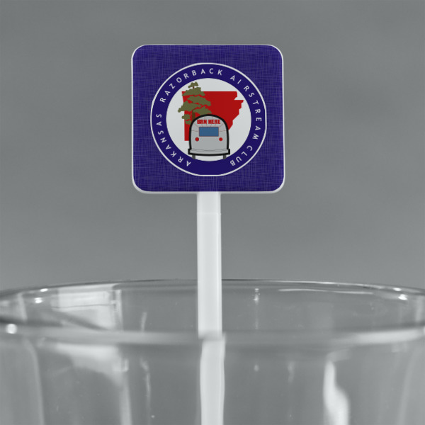 Custom Design - White Plastic Stir Stick - Square - Main