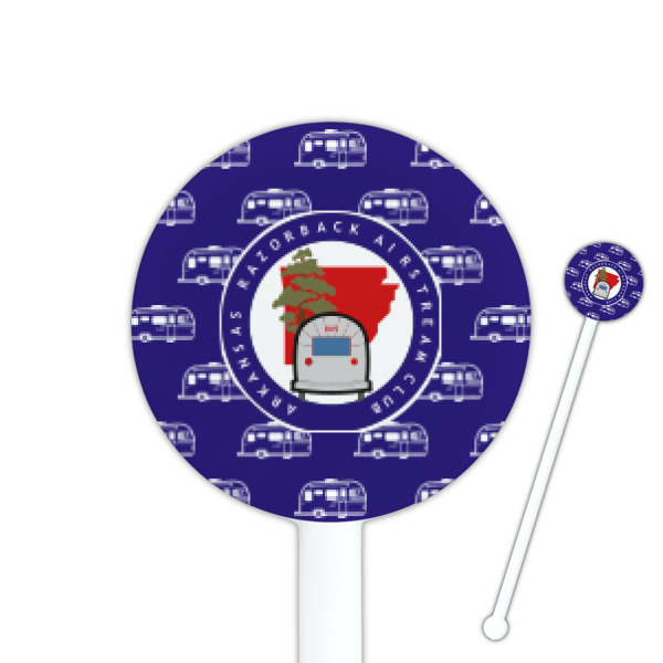 Custom Design Your Own 5.5" Round Plastic Stir Sticks - White - Single-Sided