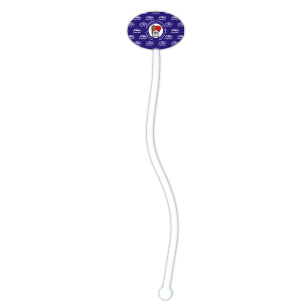Custom Design - White Plastic 7" Stir Stick - Oval - Single Stick
