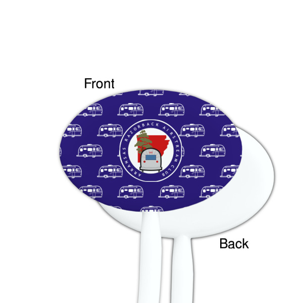 Custom Design - White Plastic 7" Stir Stick - Single Sided - Oval - Front & Back