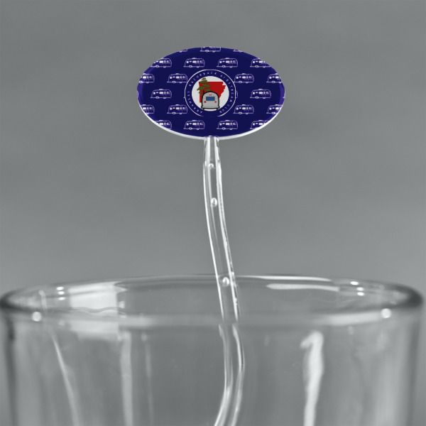 Custom Design - Clear Plastic 7" Stir Stick - Oval - Main