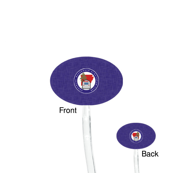 Custom Design - Clear Plastic 7" Stir Stick - Oval - Front & Back