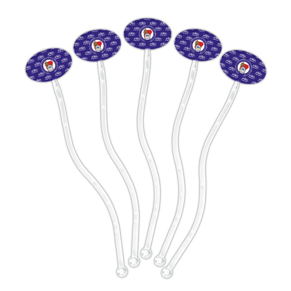 Custom Design - Clear Plastic 7" Stir Stick - Oval - Fan