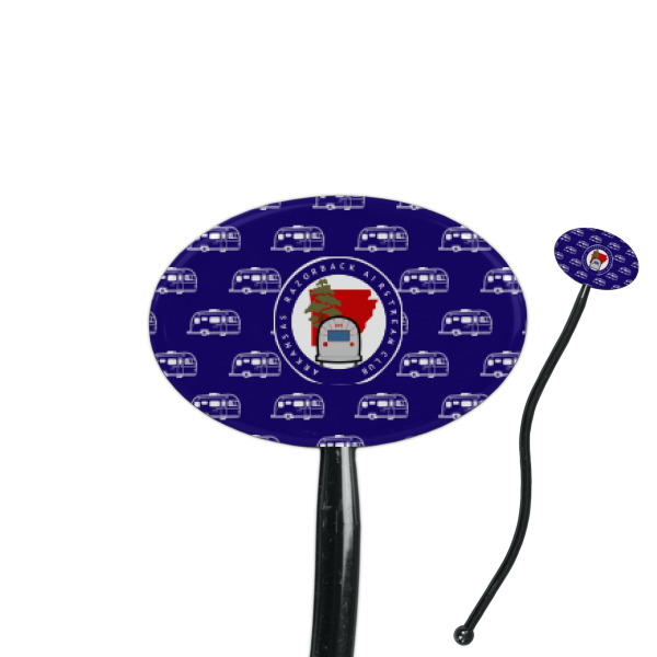 Custom Design Your Own 7" Oval Plastic Stir Sticks - Black - Single-Sided