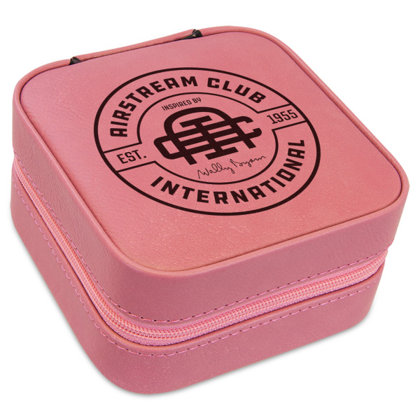 Custom Design Your Own Travel Jewelry Boxes - Pink Leather