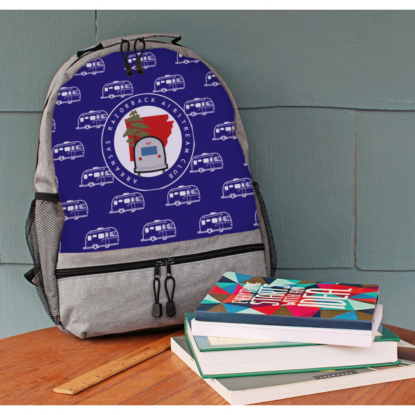 Custom Design - Large Backpack - Gray - On Desk