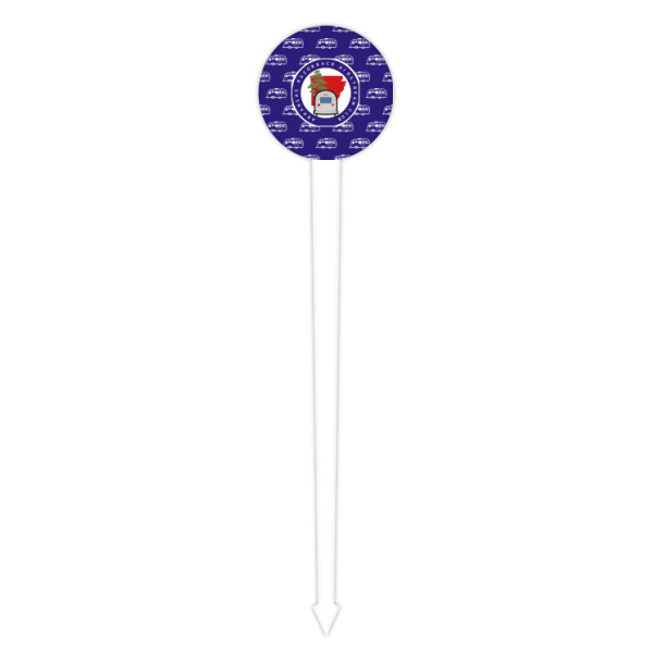 Custom Design - White Plastic 4" Food Pick - Round - Single Pick