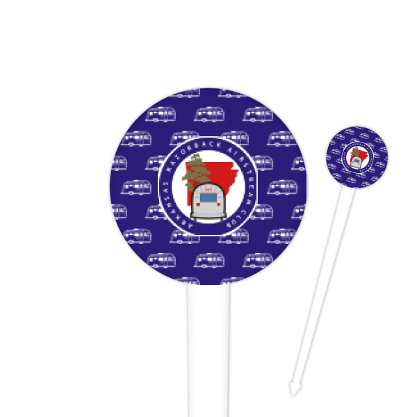 Custom Design Your Own 4" Round Plastic Food Picks - White - Double-Sided