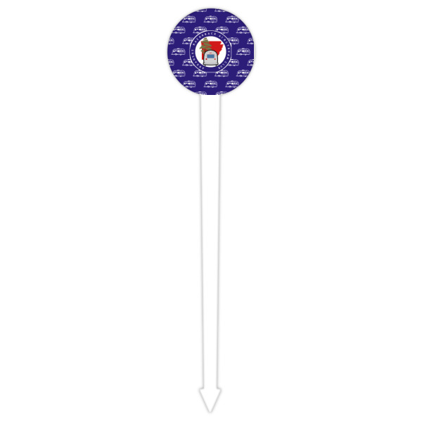 Custom Design - White Plastic 6" Food Pick - Round - Single Pick